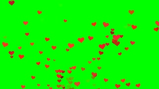 Endless animation of many red hearts in 3D generated and flying on green screen. Valentine's day concept. Like and love reaction on chroma key. Gift and wishes for web card. Background animation in 4k