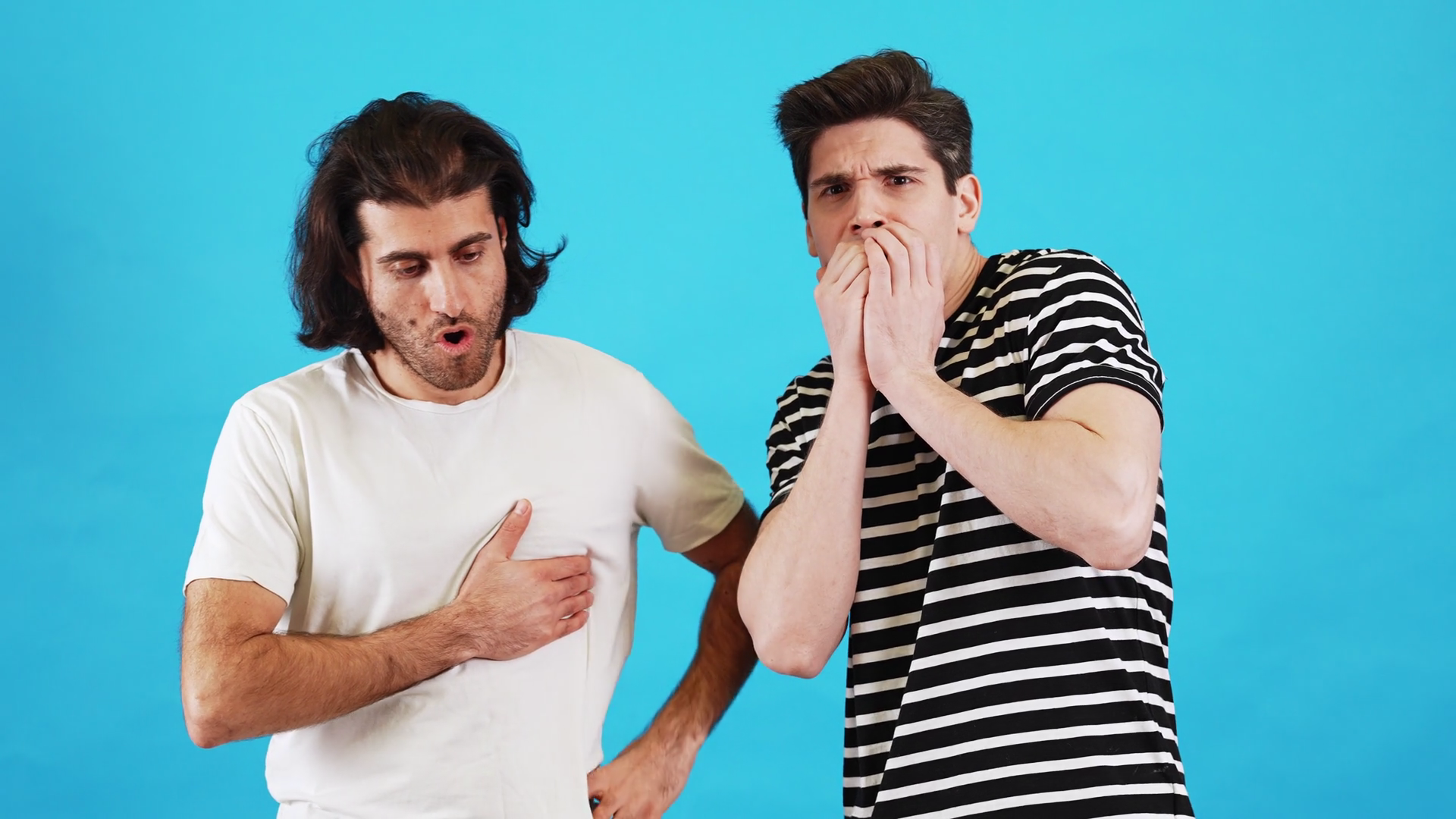 The Two Men In T-shirts Were Very Scared Stock Footage SBV-352744179 ...