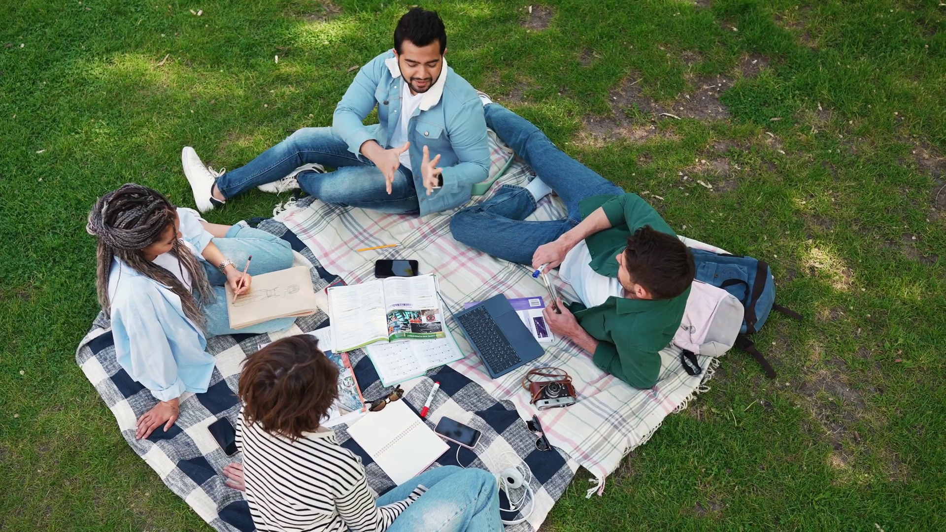 Pretty Multiethnic Friends Learn English In Stock Footage SBV-352467169 ...