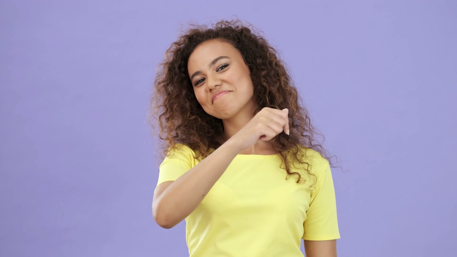 Positive African Young Woman In Yellow Stock Footage SBV-352658623 ...
