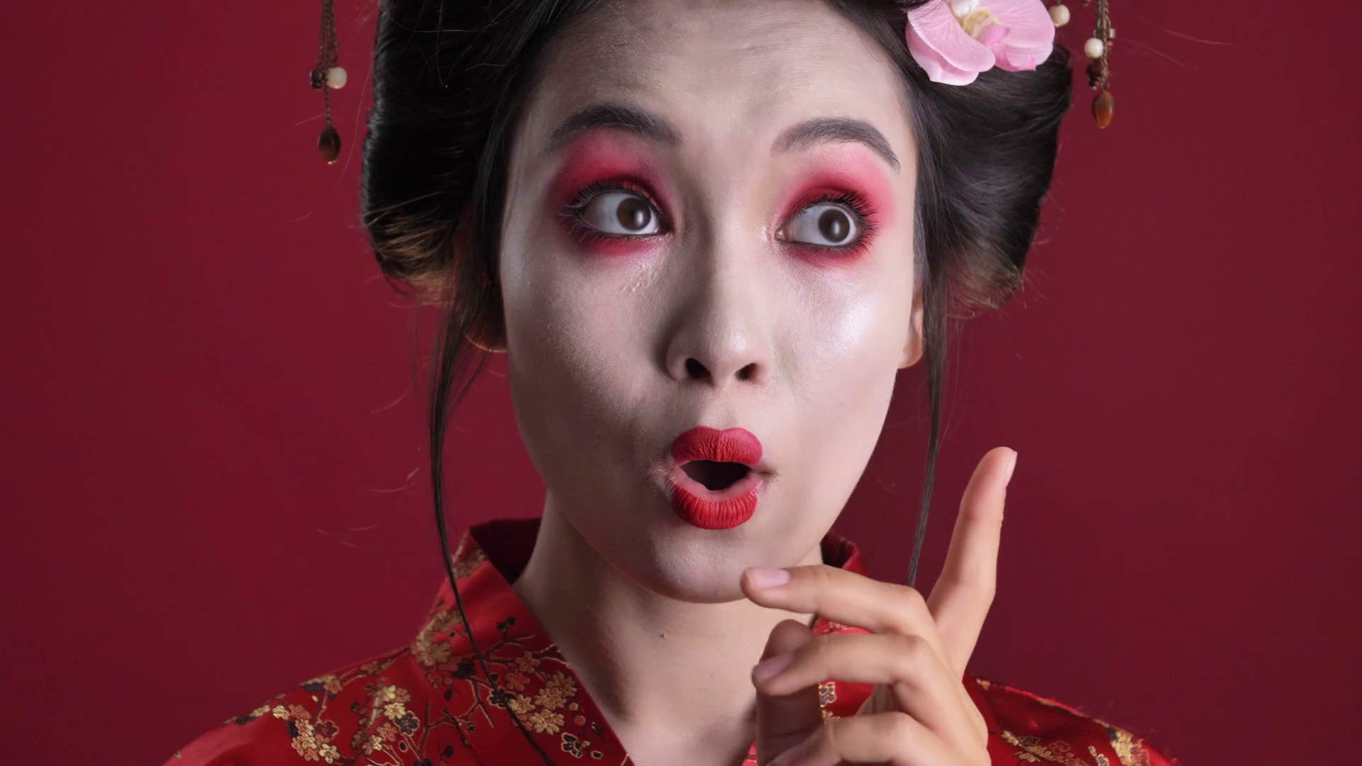 A Close-up View Of Thoughtful Young Geisha Stock Footage SBV-352713430 ...