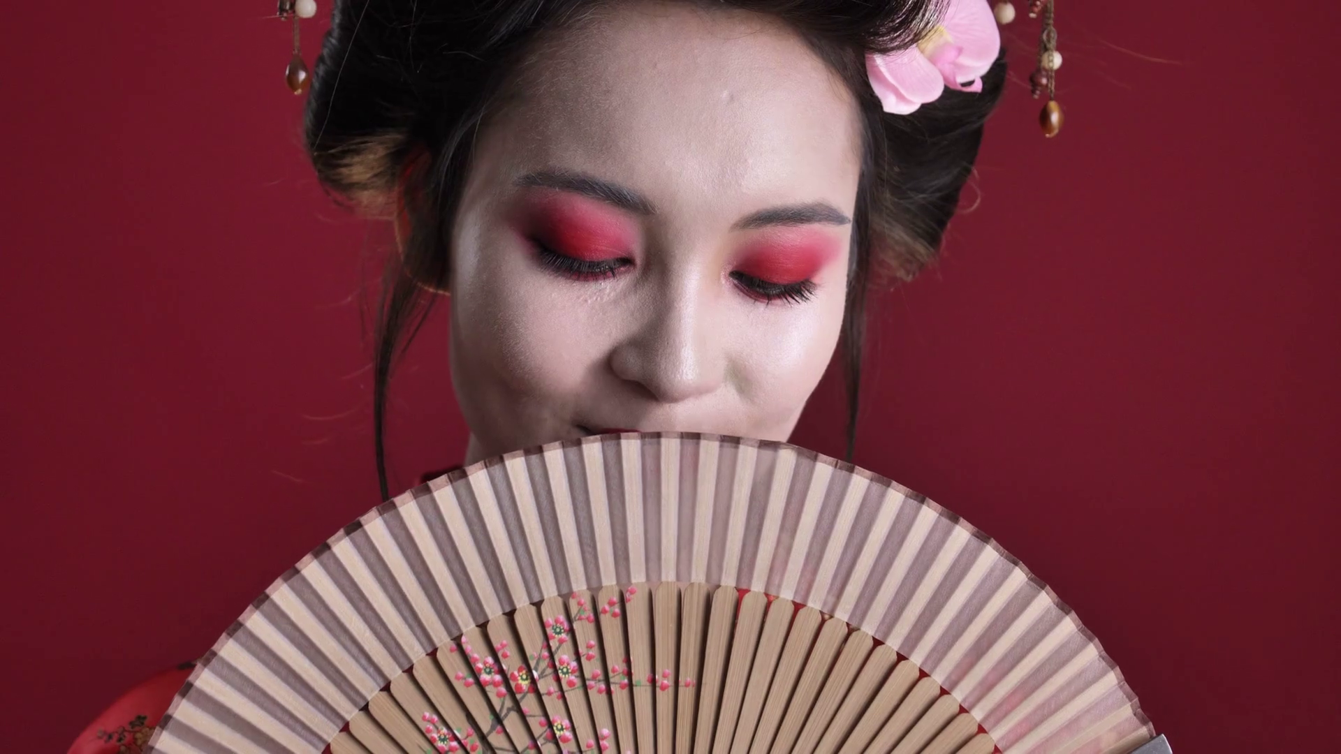 A Close-up View Of Charming Young Geisha Stock Footage SBV-352713435 ...