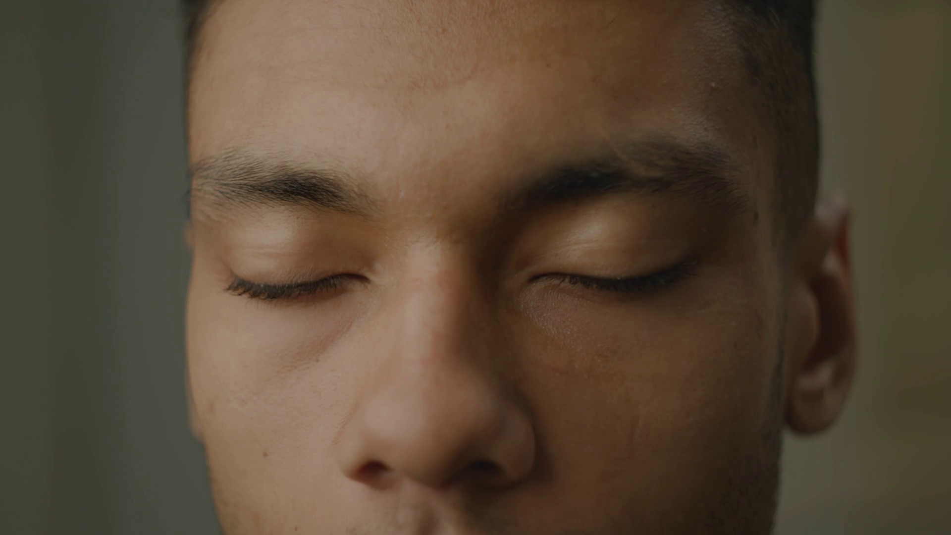 Black Man Opening Eyes Close Up African Stock Footage SBV348275664