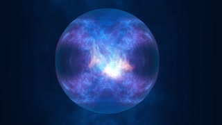 Glowing blue and pink plasma orb on a dark background