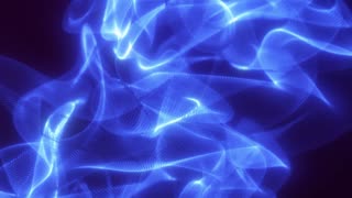 Abstract blue fluid light waves with soft translucent motion and glowing particle