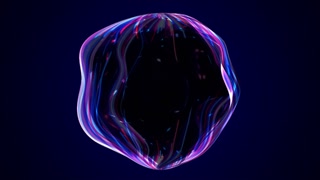 Futuristic glowing orb with neon light trails