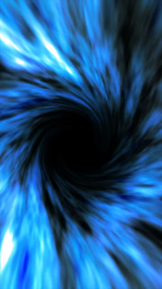 Blue swirling vortex tunnel with motion blur, abstract hyperspace portal background