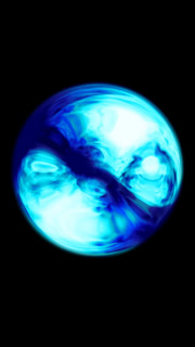 Glowing blue energy orb with swirling plasma inside on black background, futuristic cosmic sphere for sci-fi technology or space concepts