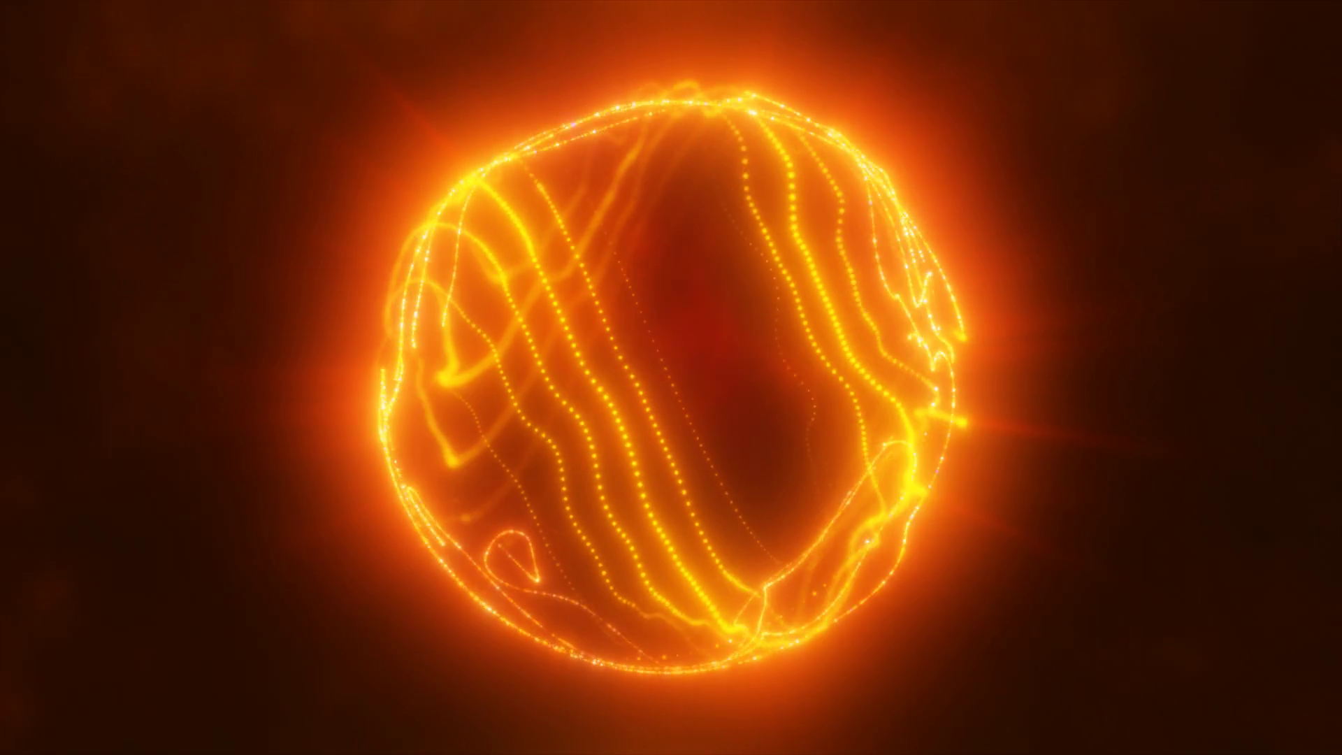Abstract Yellow Orange Glowing Energy Sphere Stock Motion Graphics SBV ...