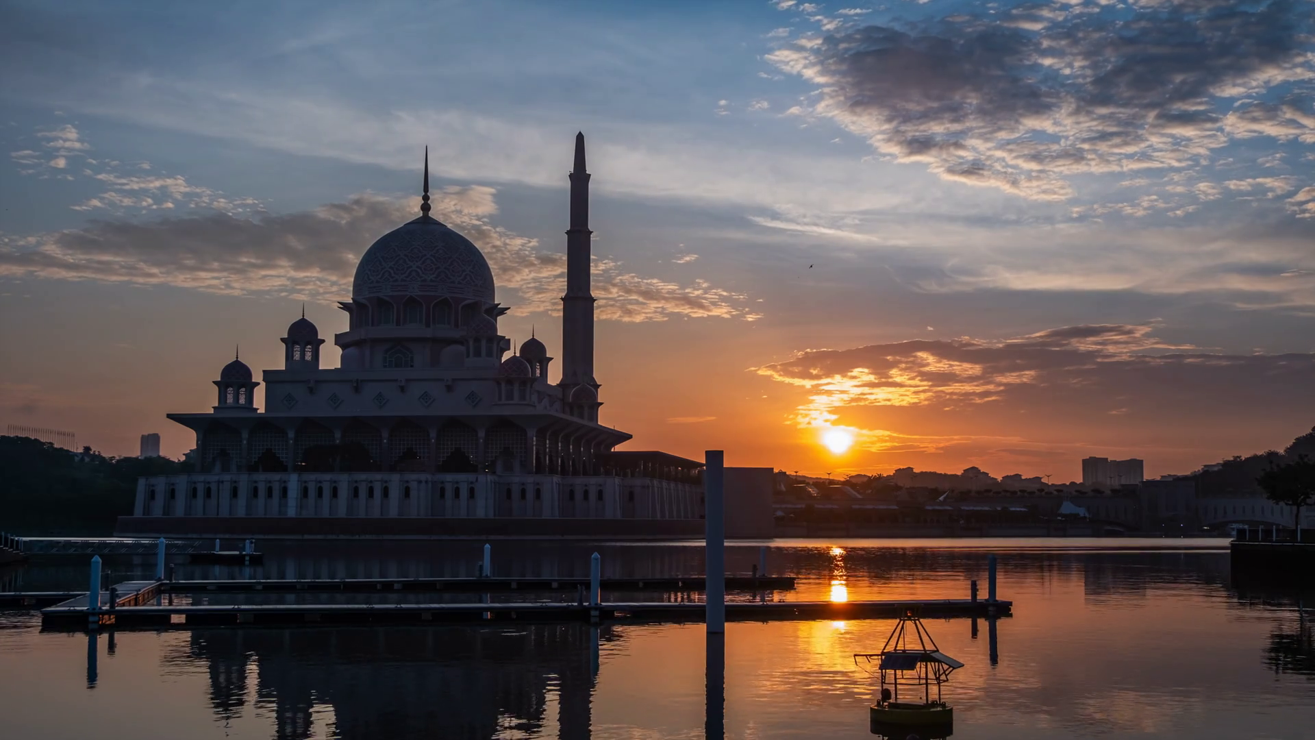 Time Lapse Of Putra Mosque During Sunrise Putrjaya Malaysia Stock Video Footage Storyblocks