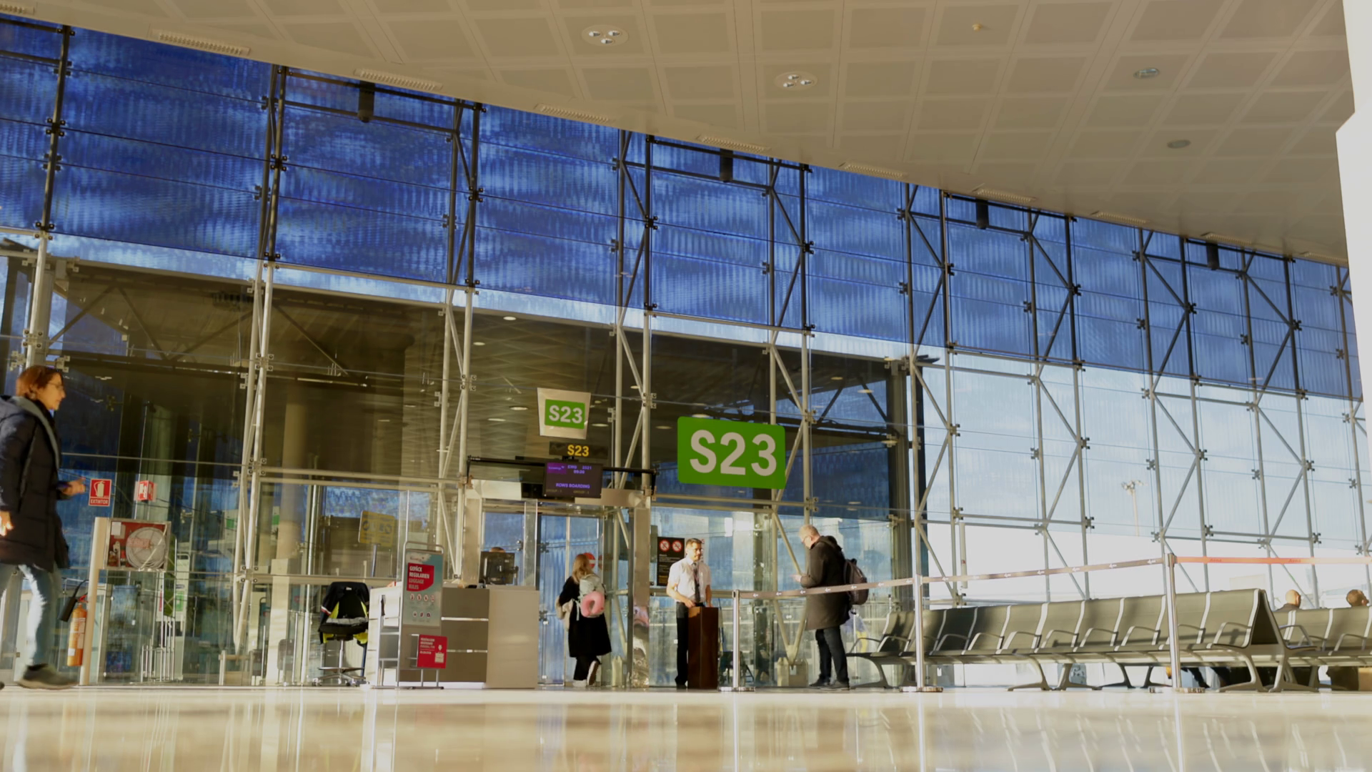 Airport Entrance Showcasing Impressive Stock Footage SBV-351690788 ...