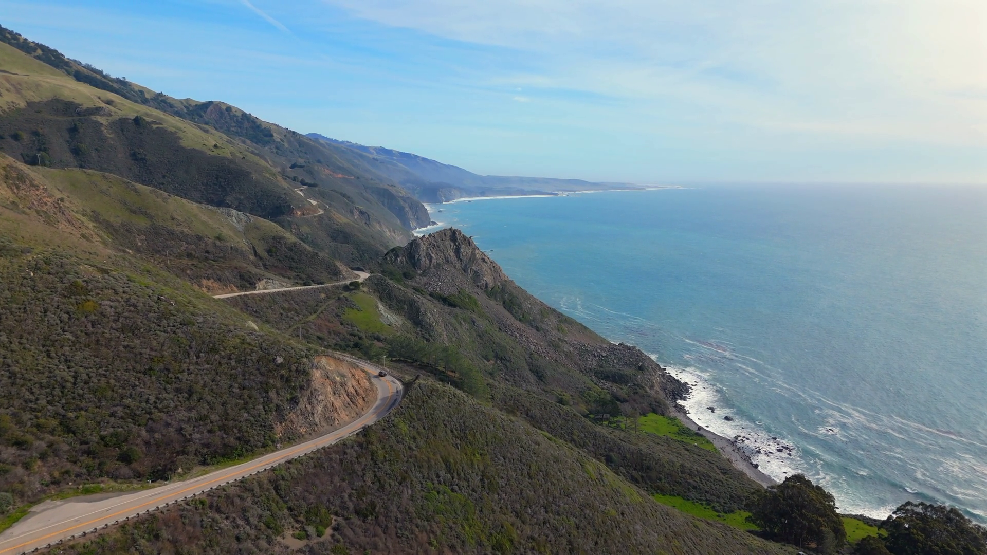 Aerial View Of Big Sur Highlights Highway 1 Stock Footage SBV-351892459 ...