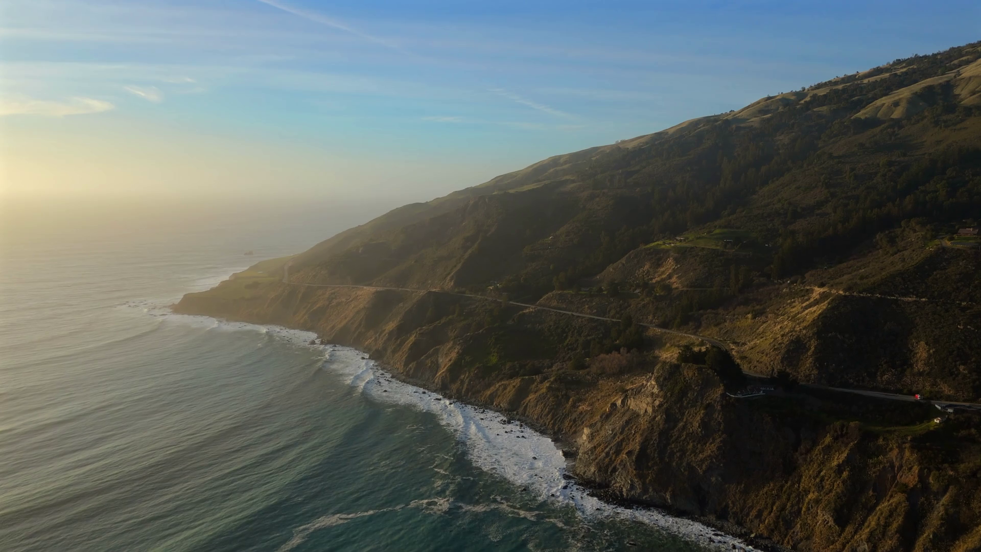 Breathtaking Aerial View Of Big Sur At Stock Footage SBV-351982495 ...