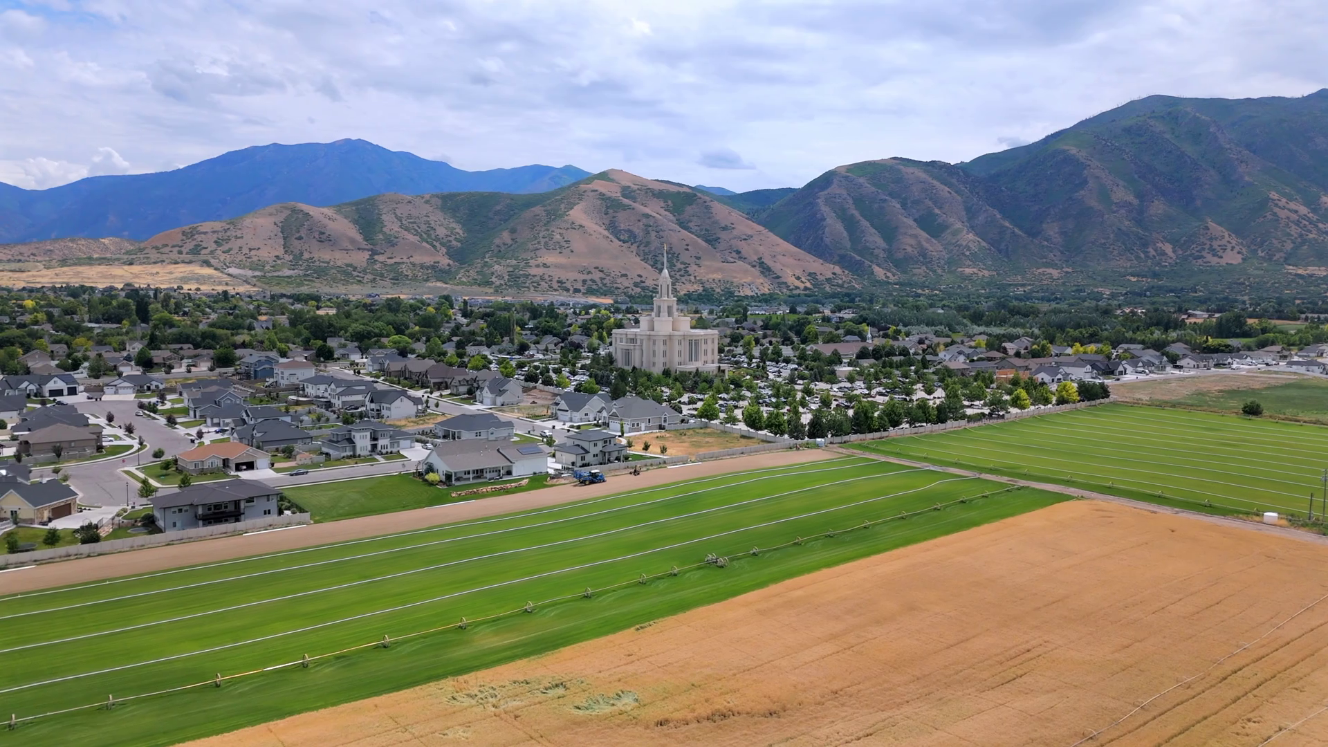 Aerial View Showcasing Payson Utah Mormon Stock Footage SBV-352487672 ...