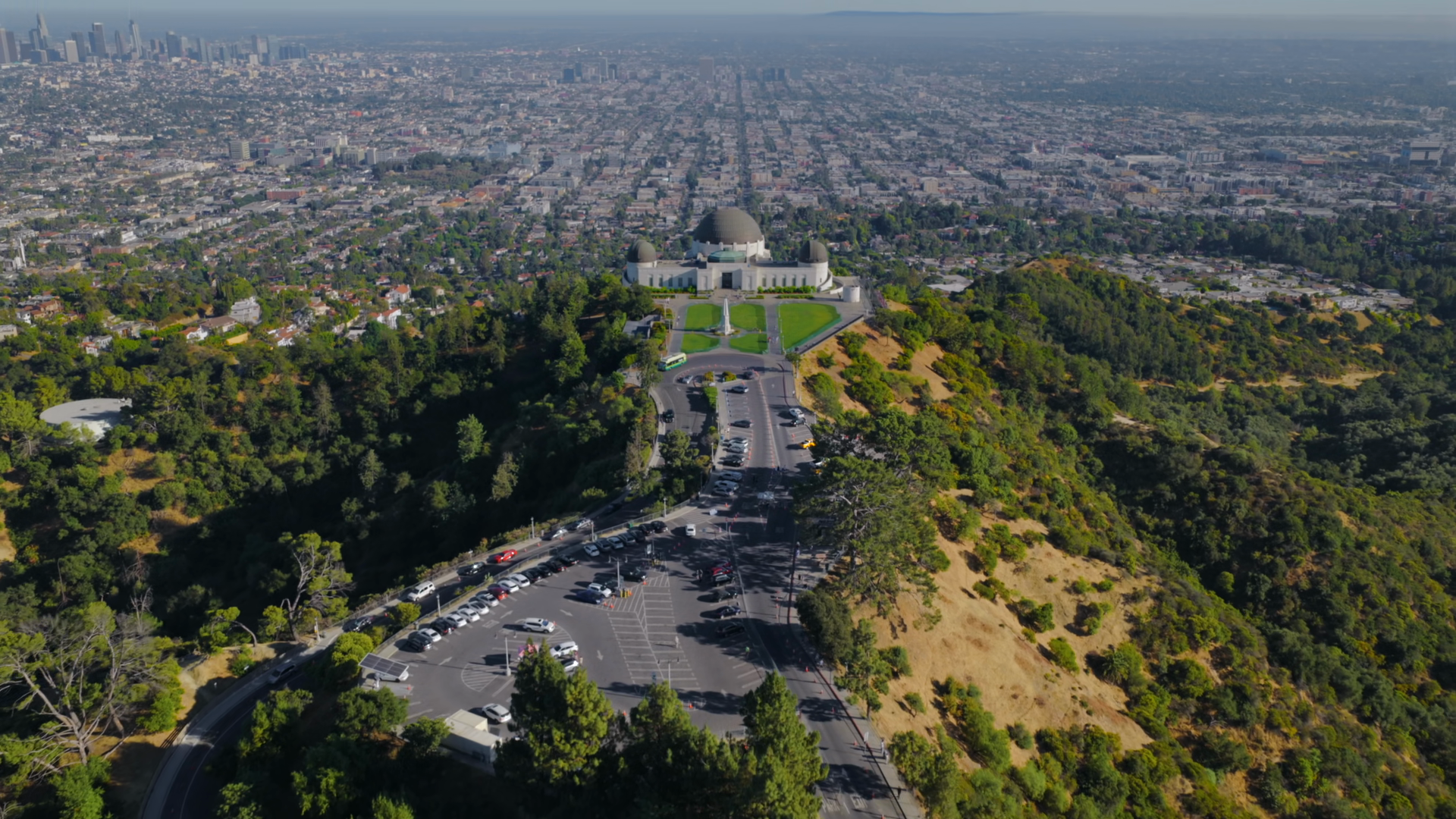 Griffith Observatory Aerial Front View With Stock Footage SBV-353874106 ...