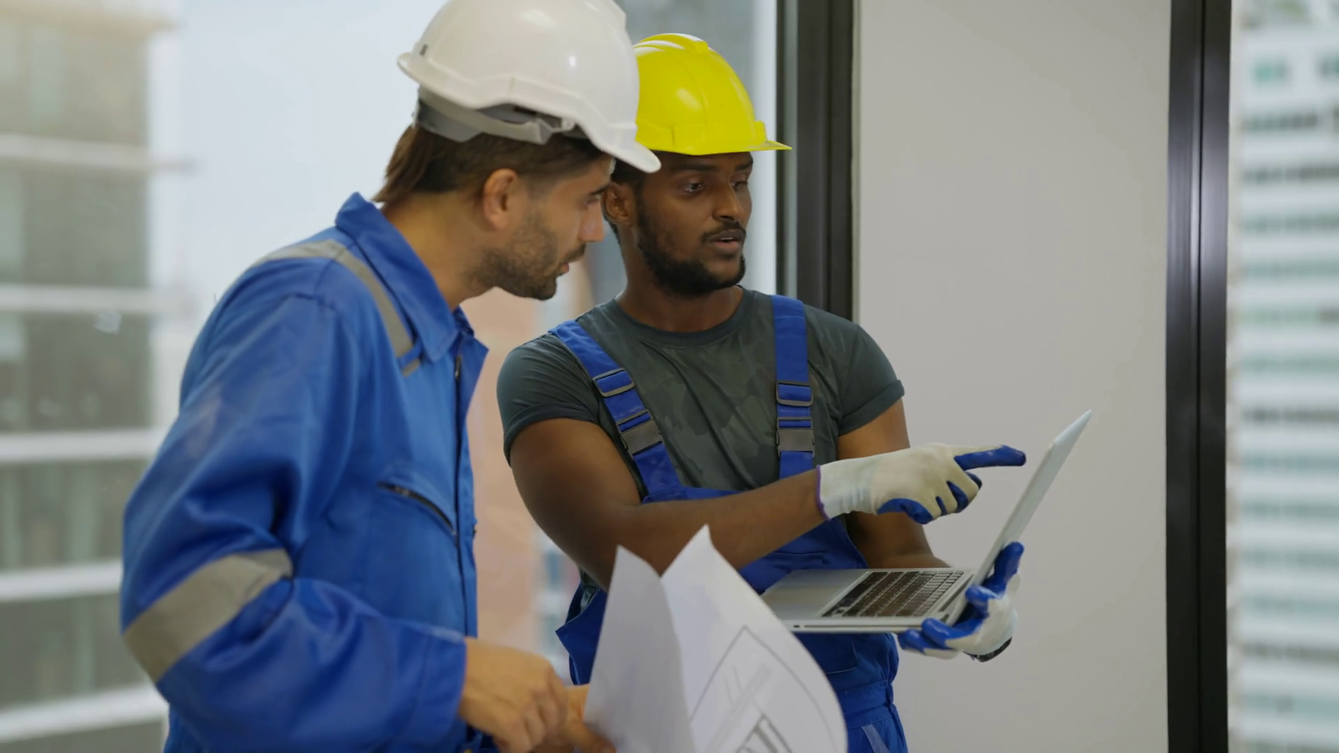 Foreman Builder Working On Construction Site Stock Footage SBV