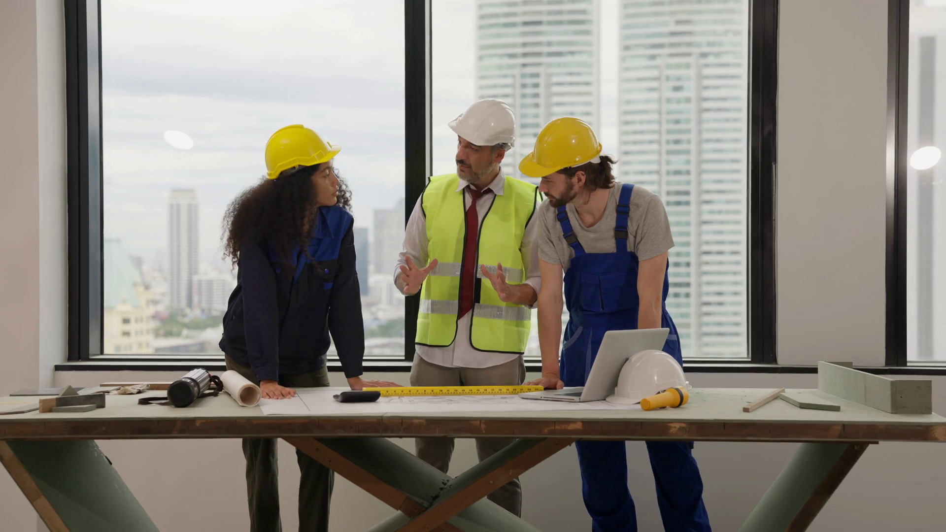 Professional Engineers Team Working On Stock Footage SBV347348912