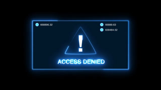 Access Denied security breach computer hacking warning message hacked alert Business server show security hacked alert warning sign , Virus code software hack concept, Access Denied Alert Message
