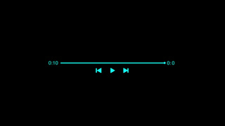 Animation music audio player overlay. Music player overlay animation with multimedia buttons for control, simple music player overlay animation