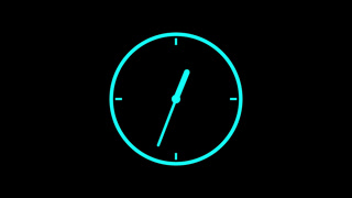 Flat Design Clock 24 hours revolution Animation on transparent background. classic wall clock. Countdown clock animation. clock and time concept