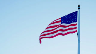Patriotic symbol. American Flag for Memorial Day or 4th of July. American flag waving in the wind. Flag of the USA. National waving flag of