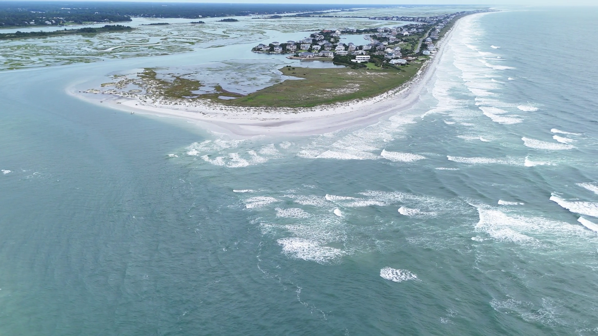 Majestic Aerial Perspective Of Ocean Inlet Stock Footage SBV-353484683 ...