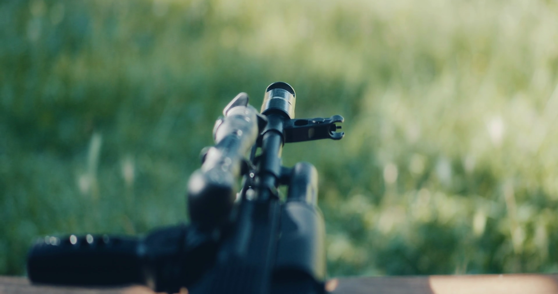 Scoped Rifle Setup Outside On Green Shooting Stock Footage SBV ...