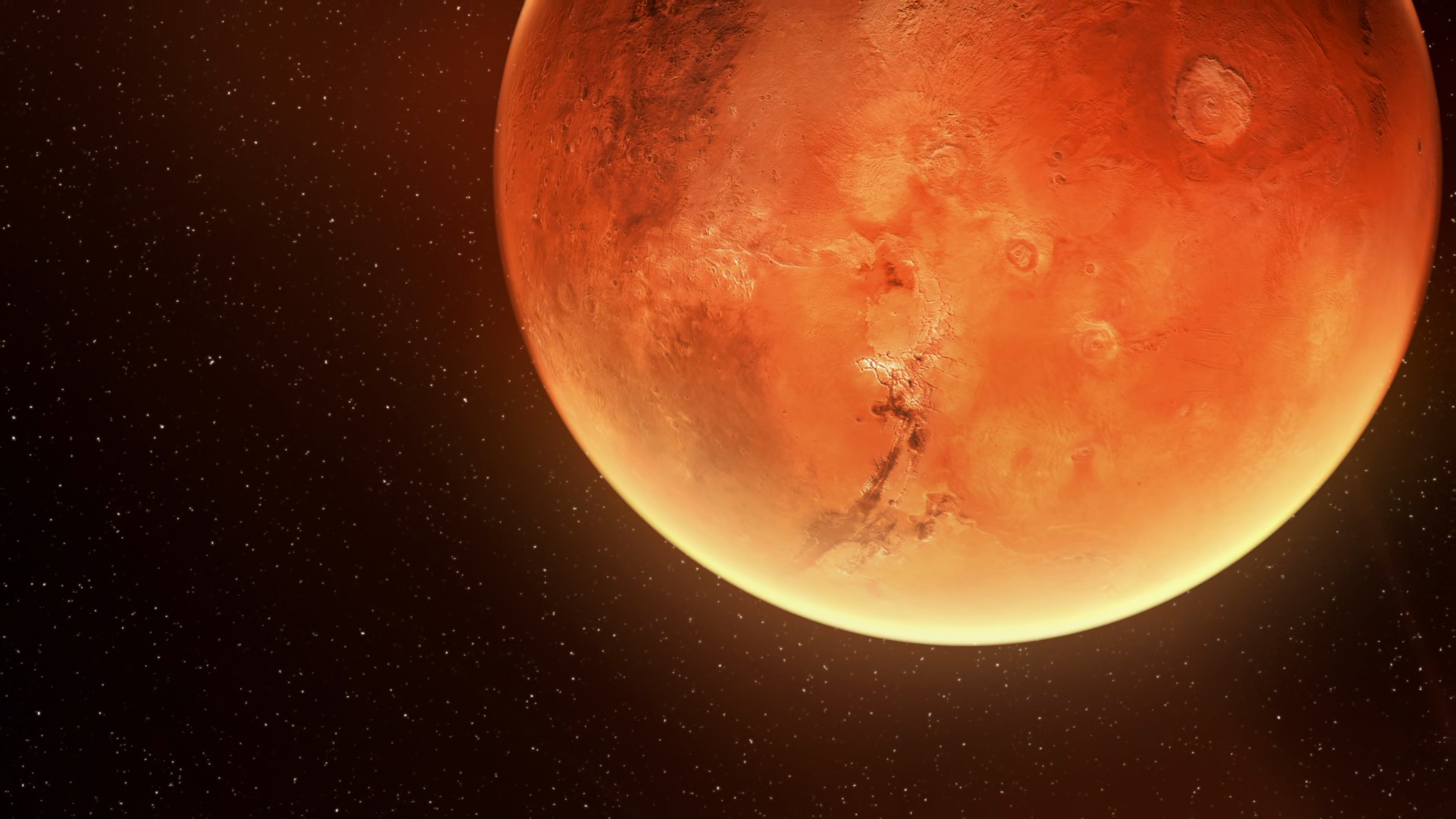 Mars From Space With Stars Sci Fi Cinematic Stock Motion Graphics SBV ...