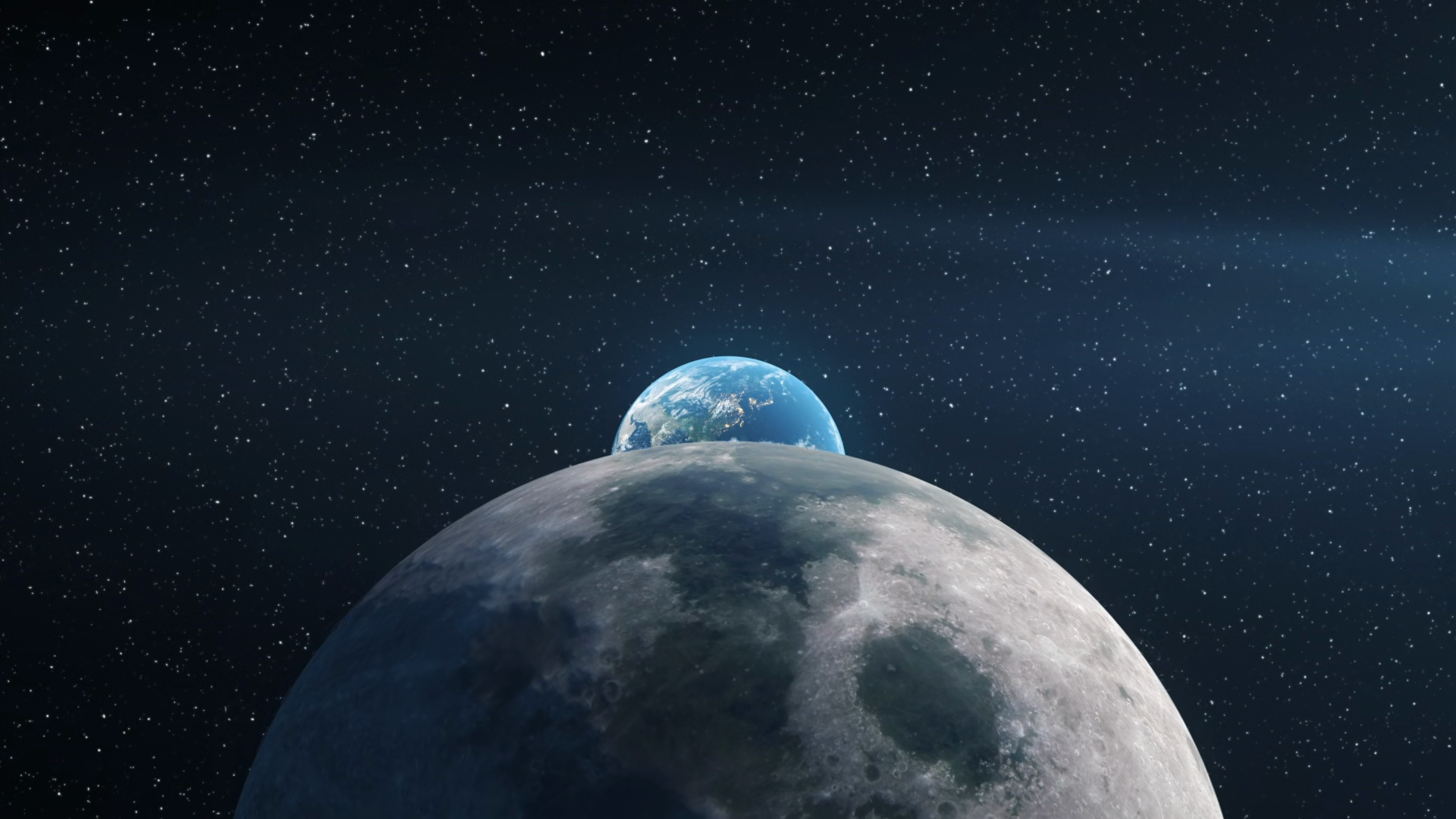 Moon Cinematic Earth Reveal In Space Sci Fi Stock Motion Graphics SBV ...