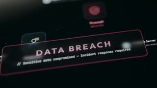 Data Breach alert, sensitive data compromised