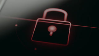 Red locked padlock icon, access denied