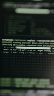 Command-line interface terminal executing a security exploit script