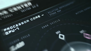 Processor Core labeled QPU-1 showing a clock cycle rate and flux bias measurement