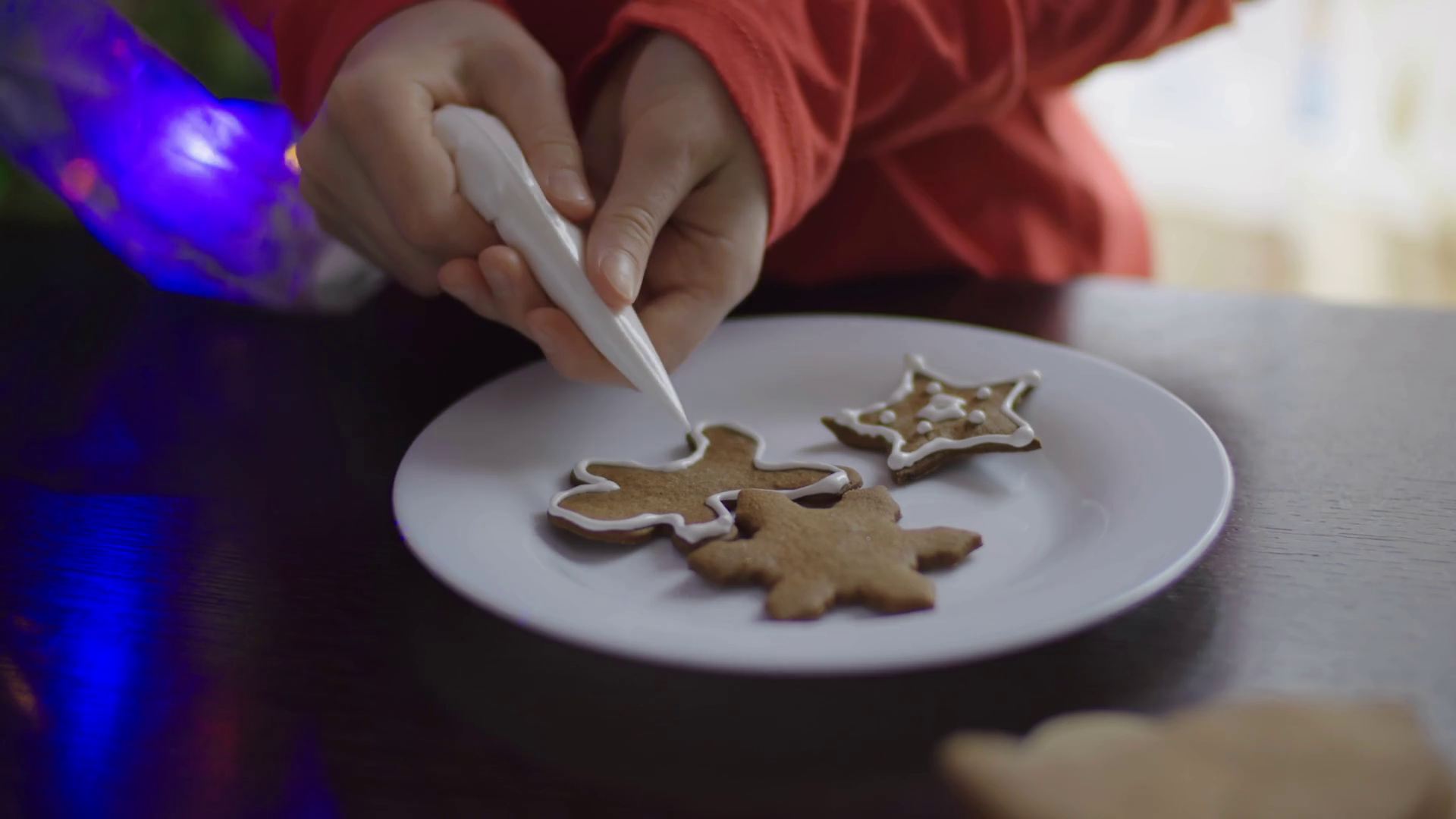 Child Garnishing White Icing Homemade Stock Footage SBV-352827937 ...