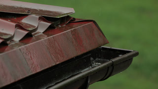 Climate Change Hurricane Outside, Heavy Rain With Wind, Thunderstorm. Scary Typhoon Storm and Hail. High Winds and Rain Blow Trees in Tropical Storm. Global Warming Climate Change Extreme Weather.