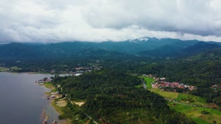 An Aerial View Of Serene Lake Surrounded Stock Footage SBV ...