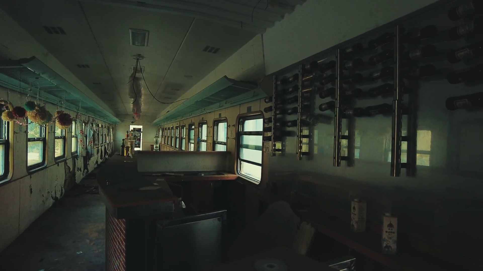 Abandoned Old Train Interior View Parked In Stock Footage SBV-352627822 ...