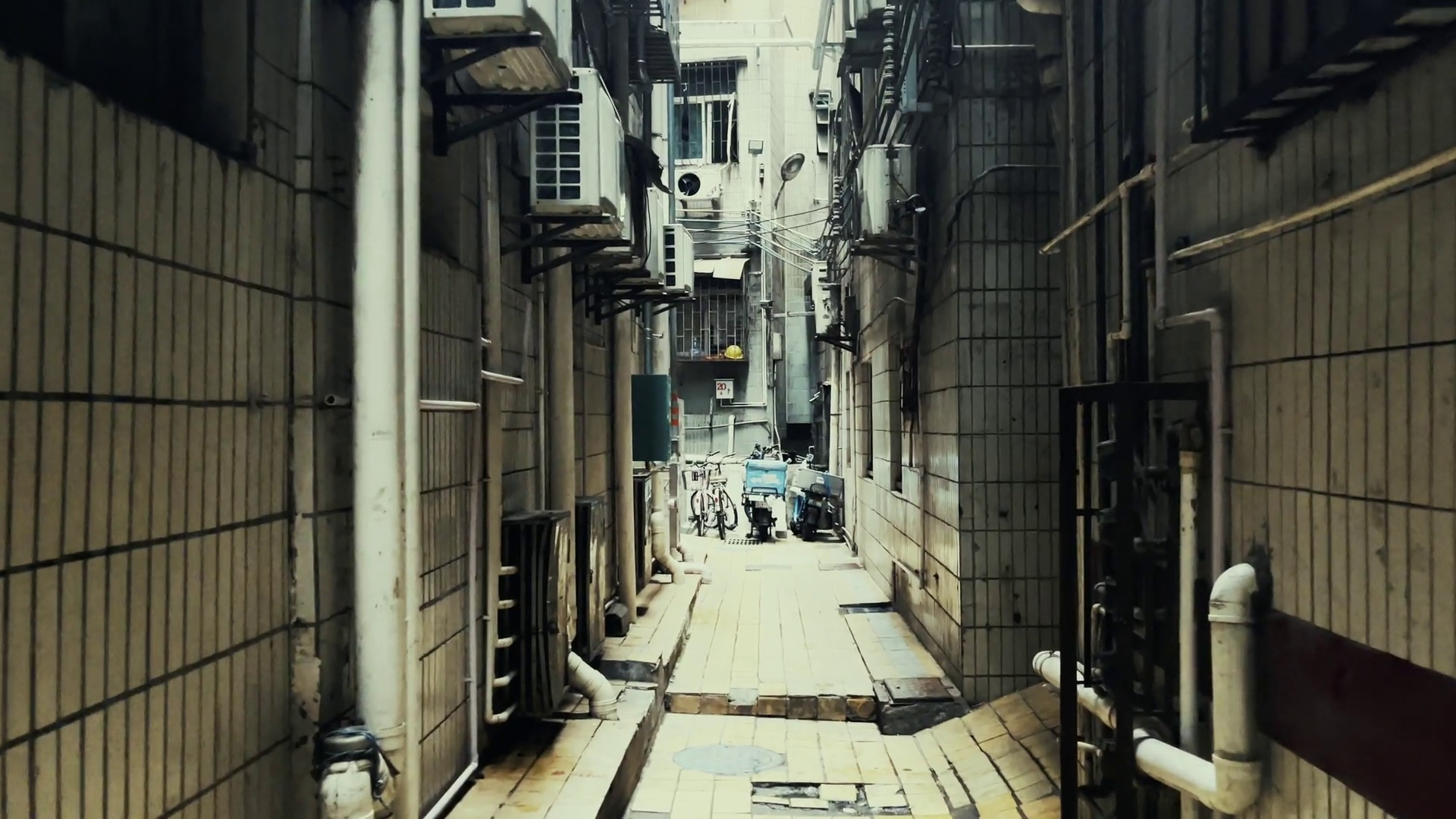 Narrow Alley In Residential Community In Stock Footage SBV-352770429 ...