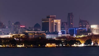 Hangzhou urban buildings timelapse in Zhejiang province in China