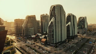 Urban apartment buildings timelapse view of Nanjing city in Jiangsu, China