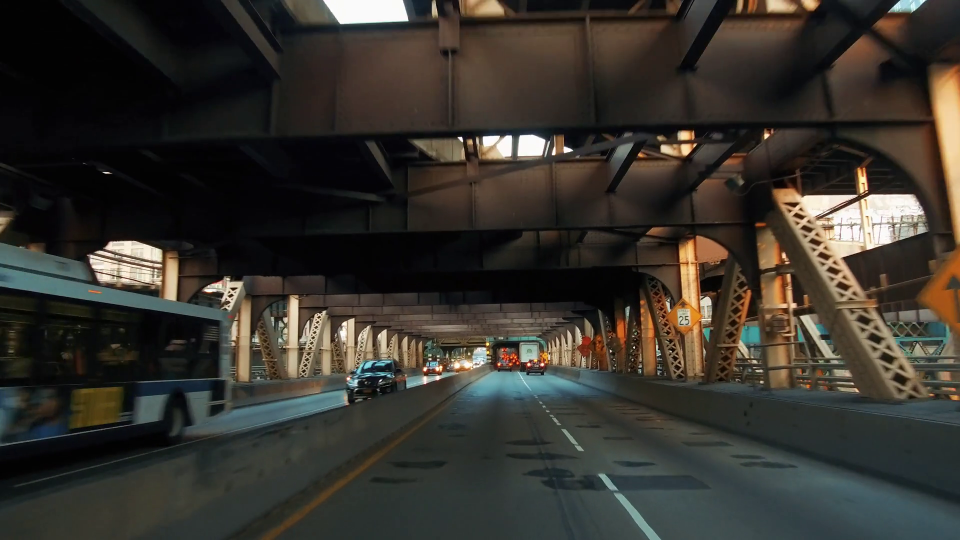 Driving On Queensboro Bridge Lower Level Stock Footage SBV-352537172 ...