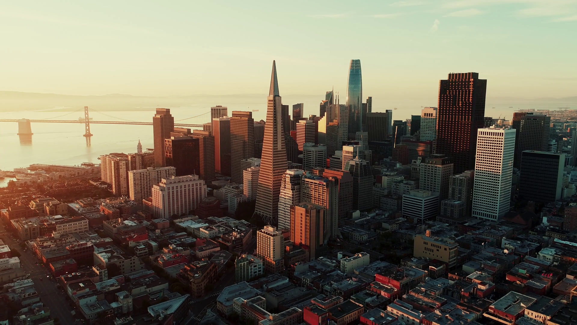 Aerial View Of Downtown San Francisco With Stock Footage SBV-352382676 ...