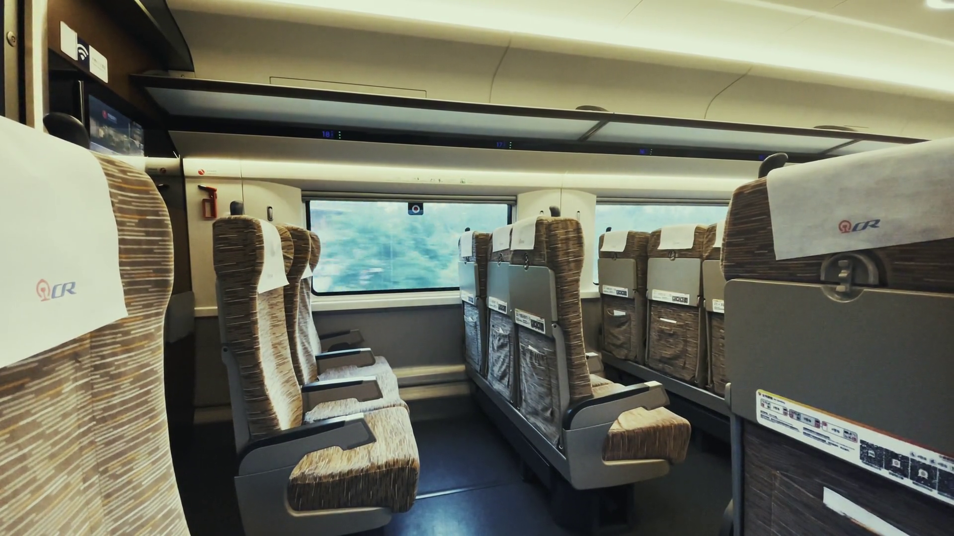 Interior View Of High Speed Train Travel In Stock Footage SBV-352530213 ...