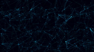 Digital Glowing Blue With Plexus Lines And Data Nodes