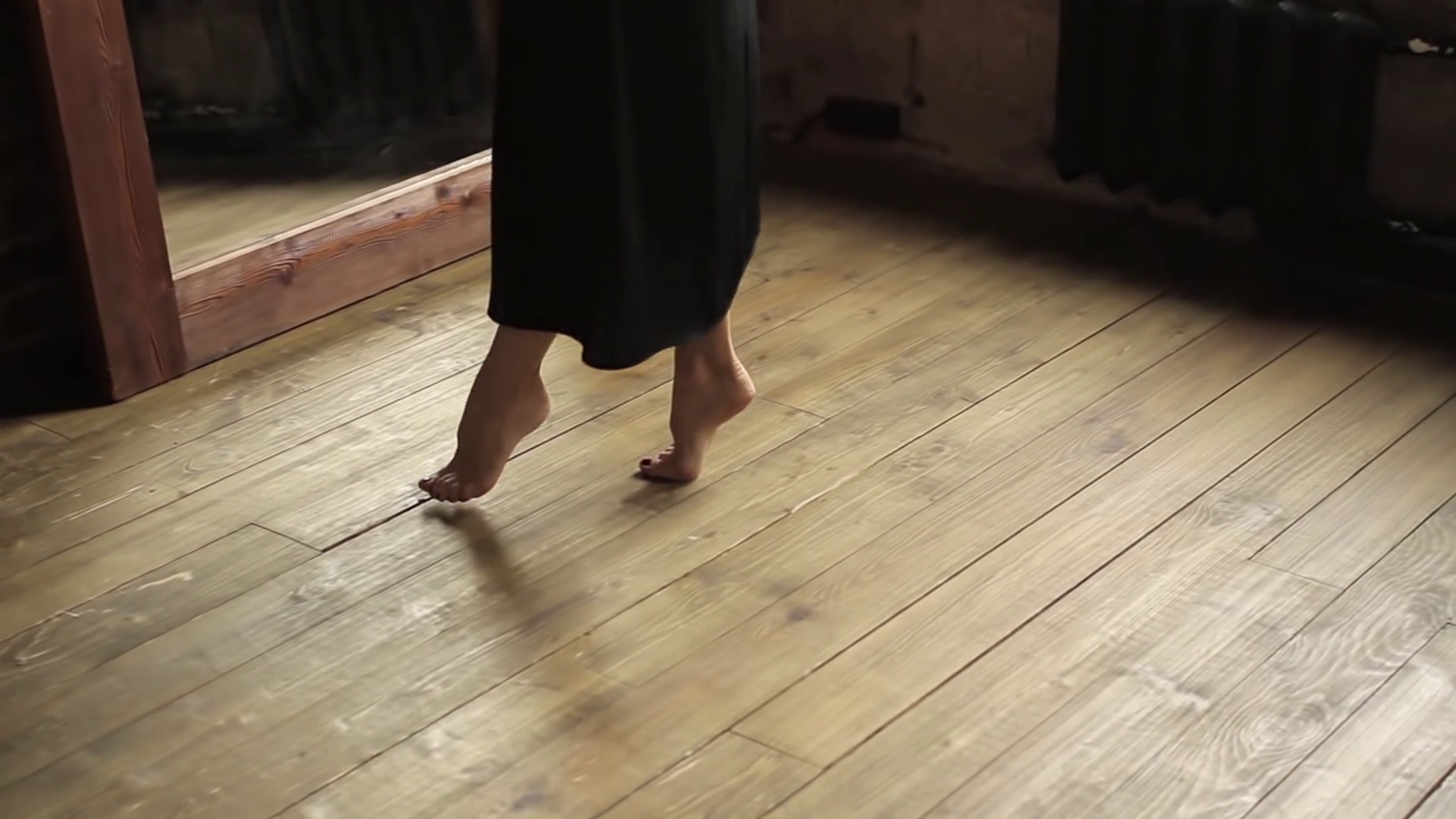 Girl Walks On Tiptoe In Mirror Stock Footage SBV312962759 Storyblocks