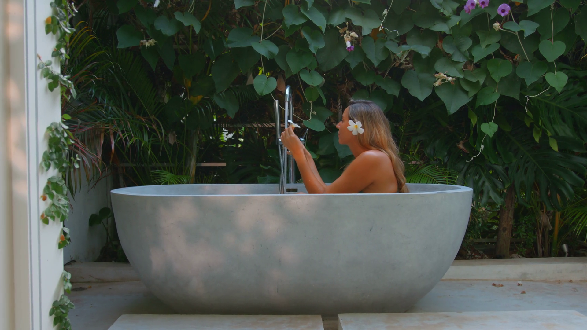 Enjoy Serene Invigorating Bathing Experience Stock Footage SBV ...