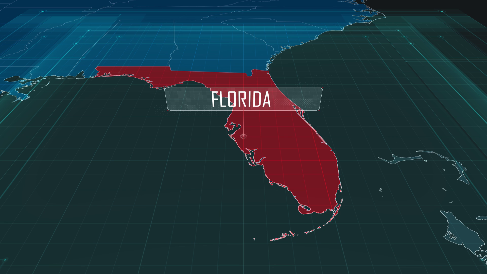 Zoom In To Map Of Florida State With Text Stock Footage SBV-351821209 ...
