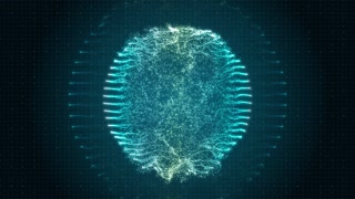 Futuristic Digital Data Particles Wave Grid Background Animation