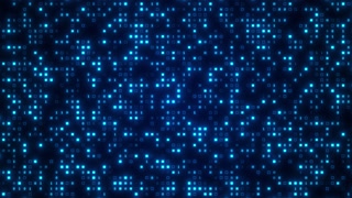 High-tech HUD grid animation. Technology and data processing theme. Ai or Artificial Intelligence concept. glowing and blinking square particles