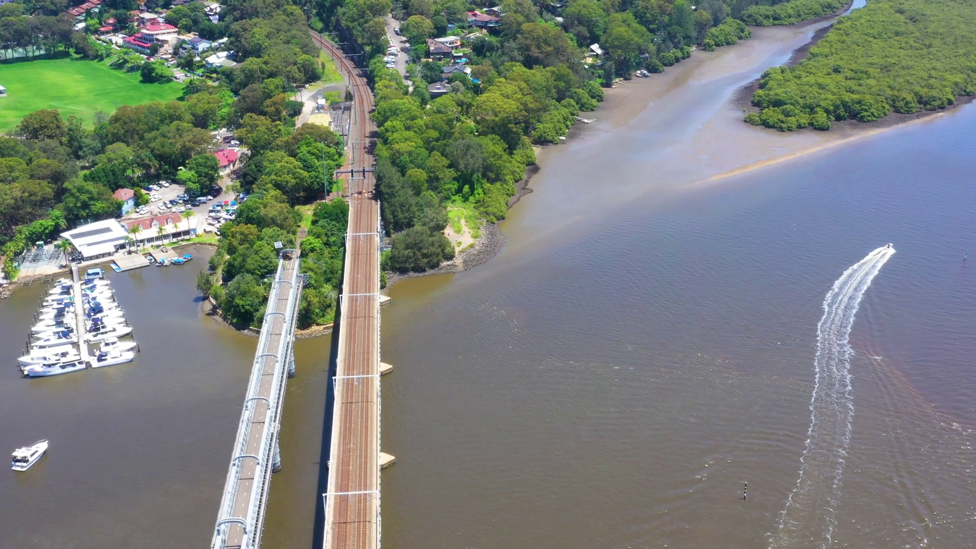 Aerial Drone View Above Como Bridge On Stock Footage SBV-352628537 ...